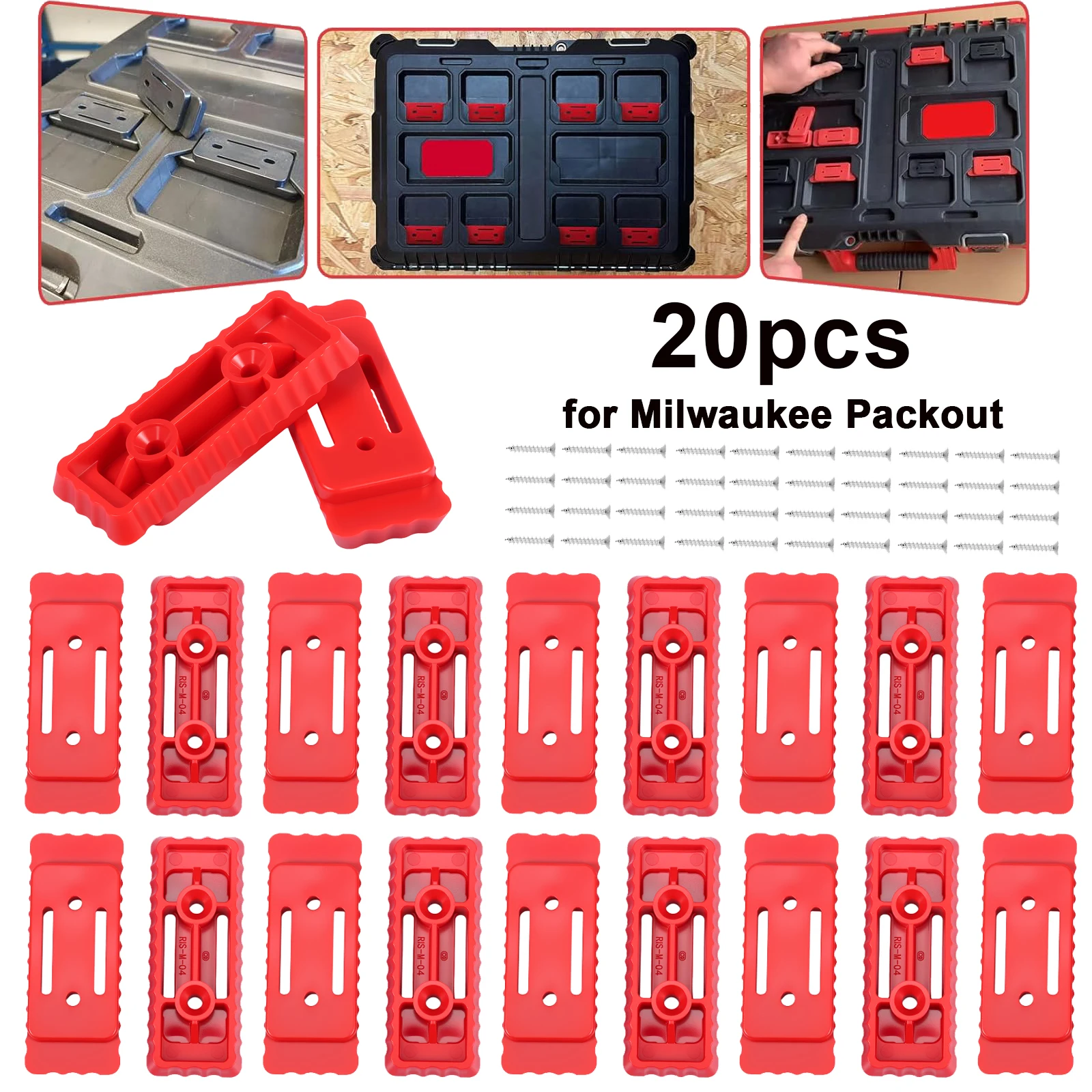 Tools In Electrical Workshop - 20 stuks montagevoetjes voor Milwaukee Packout-systeem